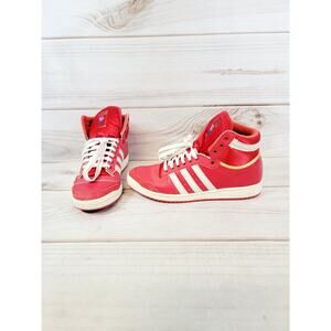 Adidas Top Ten Originals High Top PCI 789002 Mens Size 10 Red White Gold Stipes